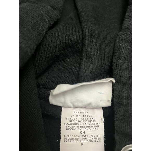 Champion Reverse Weave Sweatshirt Black Small Spell Out Hoodie Hood - Fade - Picture 8 of 9